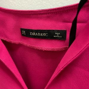 Zara hot pink dress with black pipping size M.